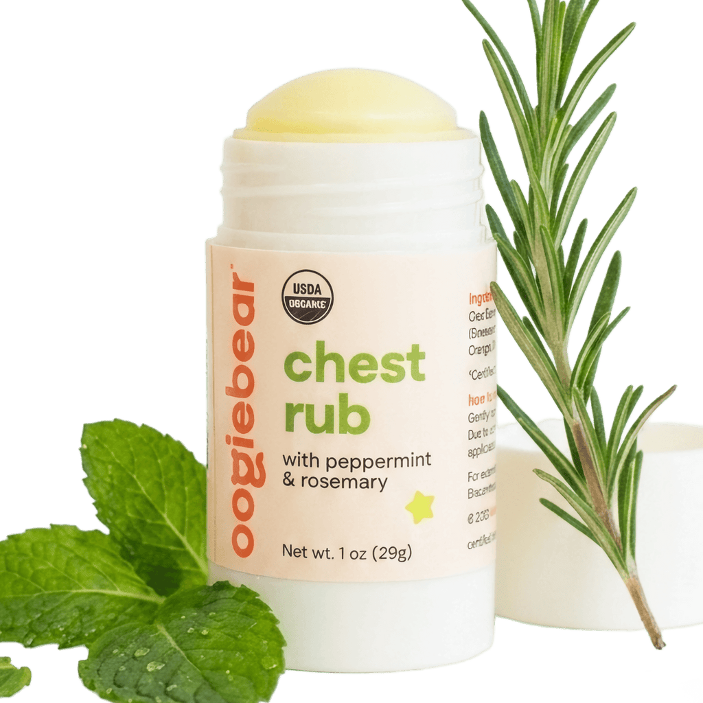 1 oz jar of oogiebear organic chest rub with peppermint and rosemary