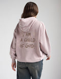Brown unisex hoodie featuring Child of God John 1:12 verse print