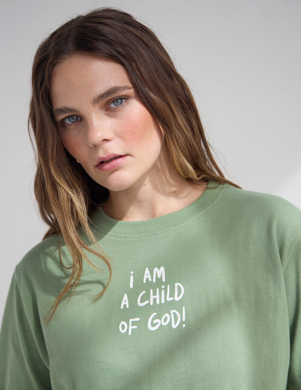 Child of God Women's Cropped Cotton Tee - Relaxed Fit Graphic Top