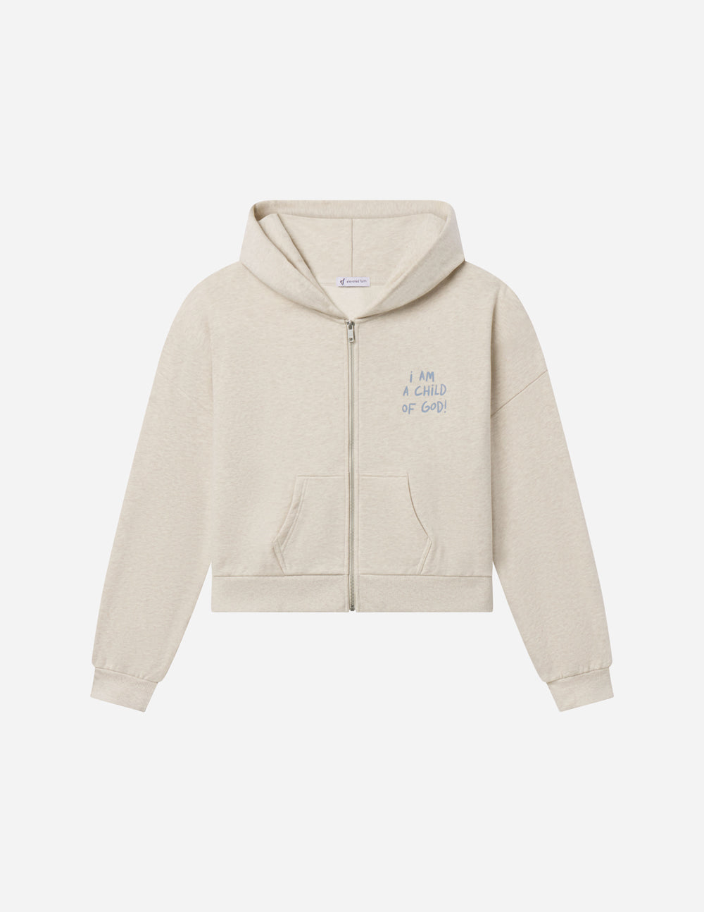 Eggshell Full-Zip Hoodie – Relaxed Fit Cotton Sweatshirt