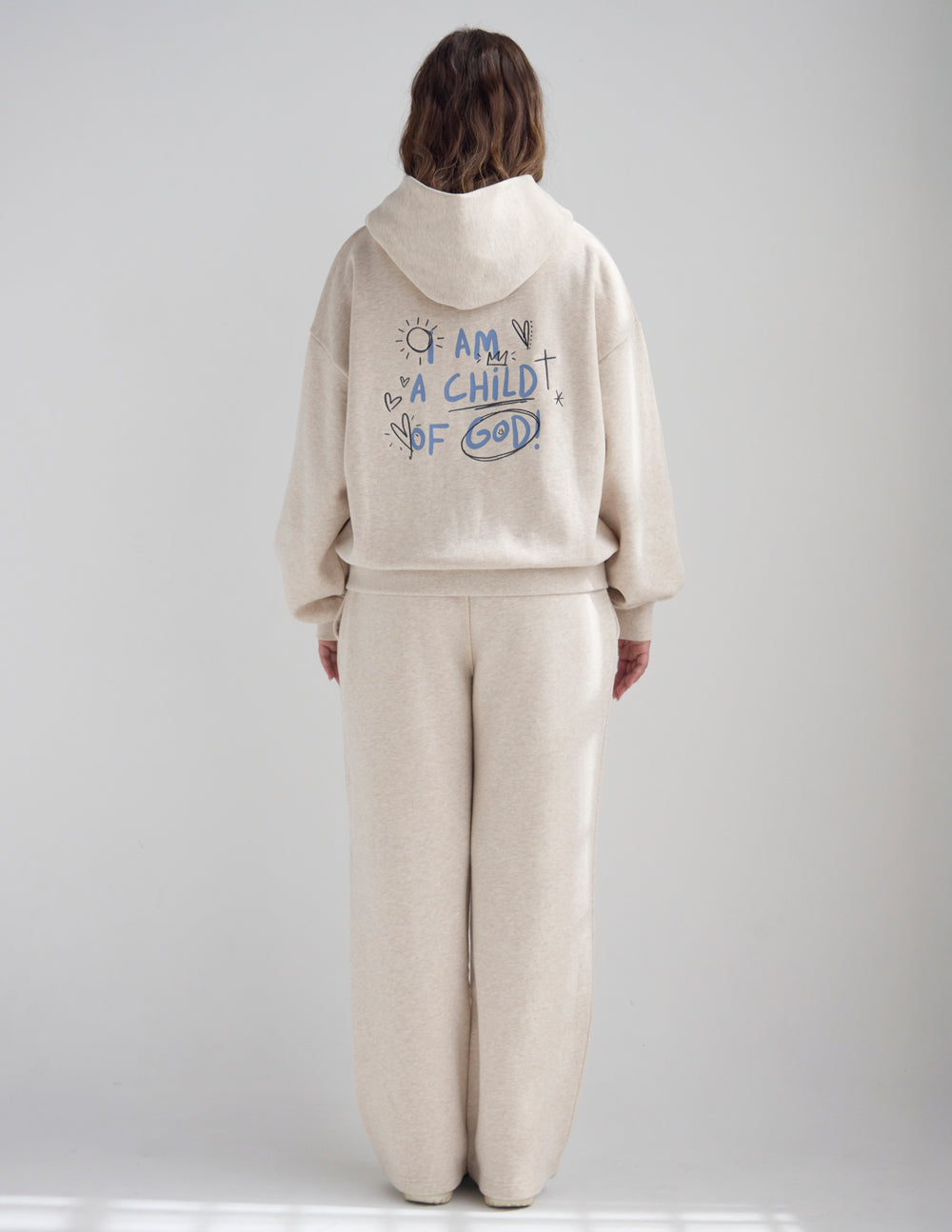 Eggshell Full-Zip Hoodie – Relaxed Fit Cotton Sweatshirt