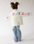 Child of God kids fleece pullover in off-white and multi-color print