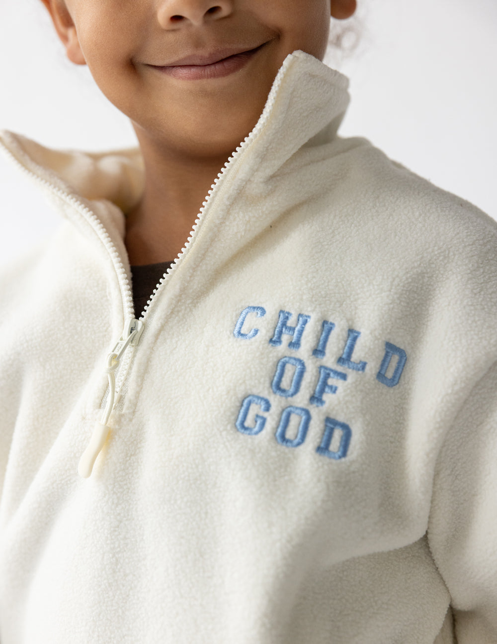 Child of God Fleece Pullover for Kids in Off-White