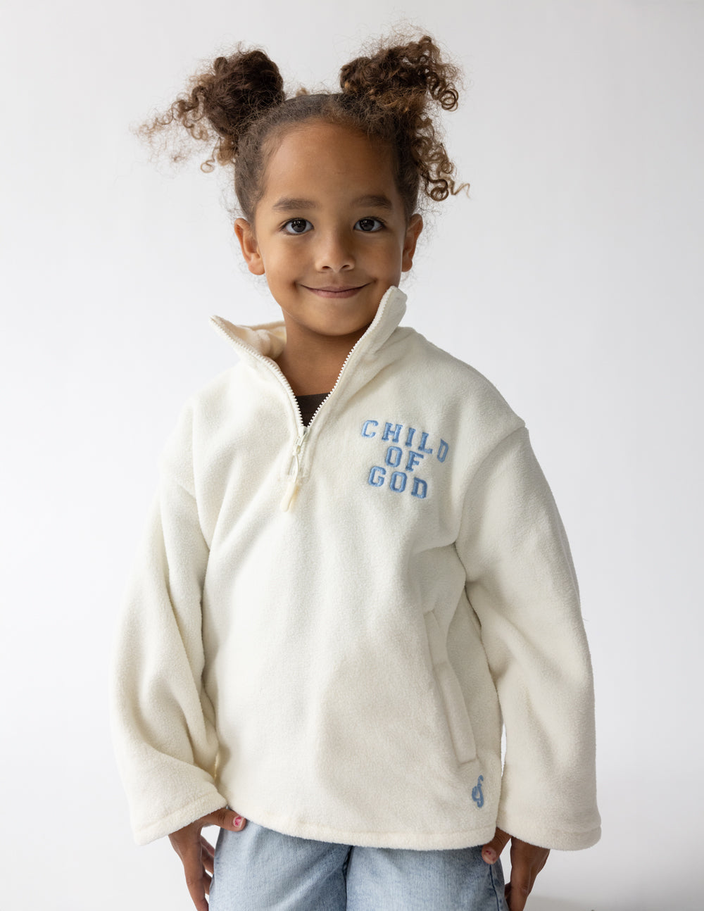 Child of God Fleece Pullover for Kids in Off-White