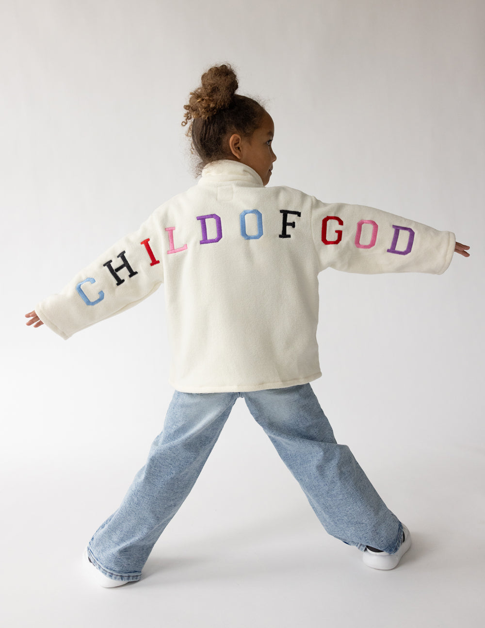 Child of God Fleece Pullover for Kids in Off-White