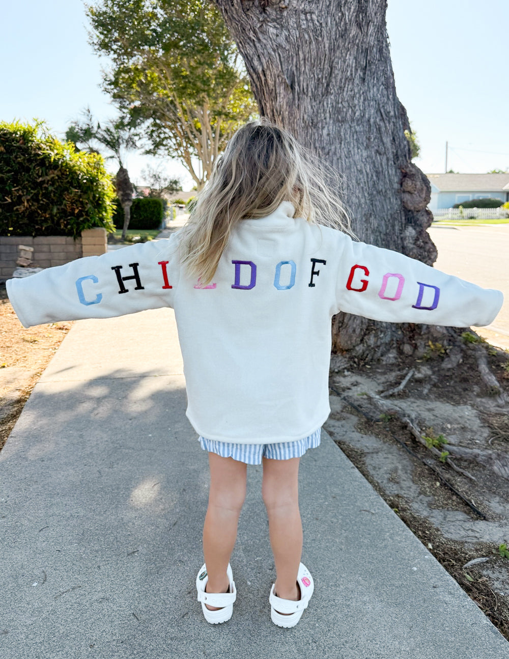 Child of God Fleece Pullover for Kids in Off-White