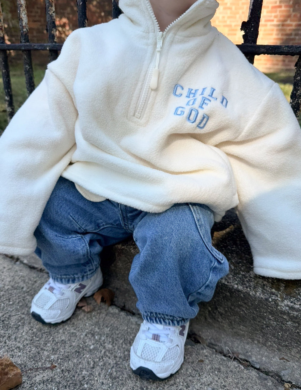 Child of God Fleece Pullover for Kids in Off-White