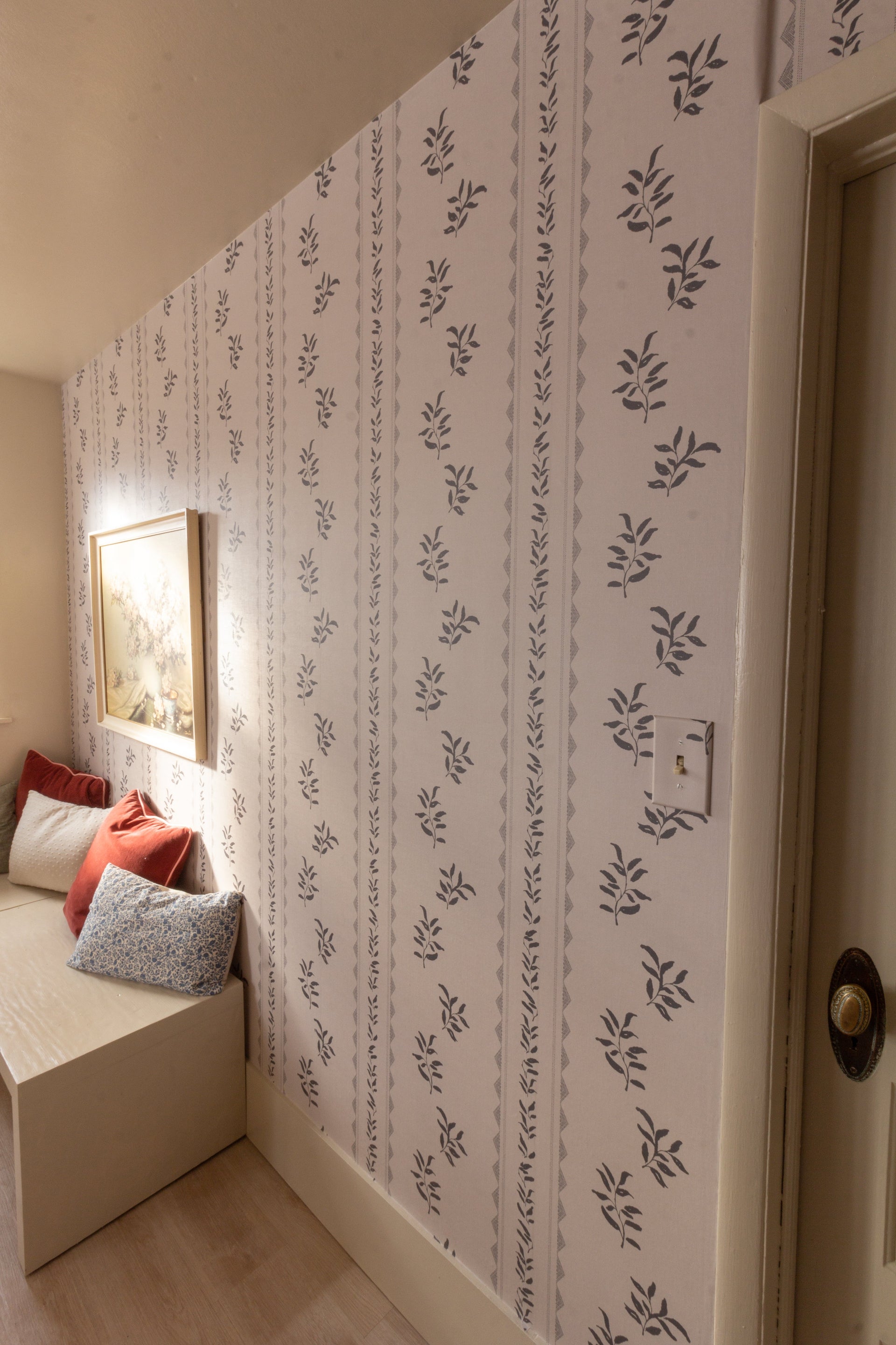 Colleen Geometric Removable Wallpaper in Cream and Grey-Blue