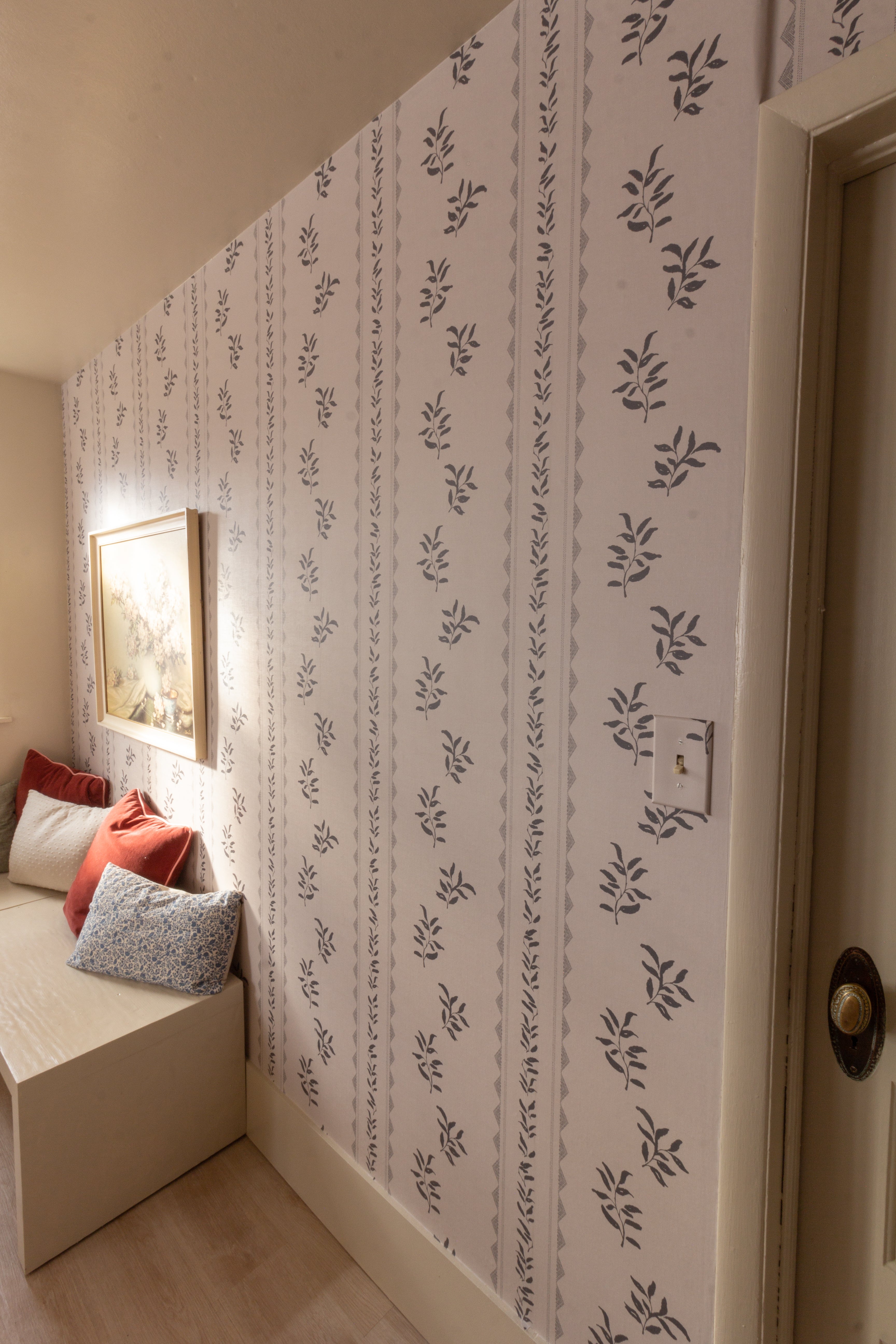 Colleen Geometric Removable Wallpaper in Cream and Grey-Blue