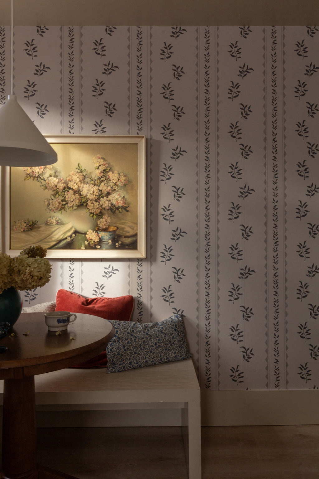 Colleen Geometric Removable Wallpaper in Cream and Grey-Blue