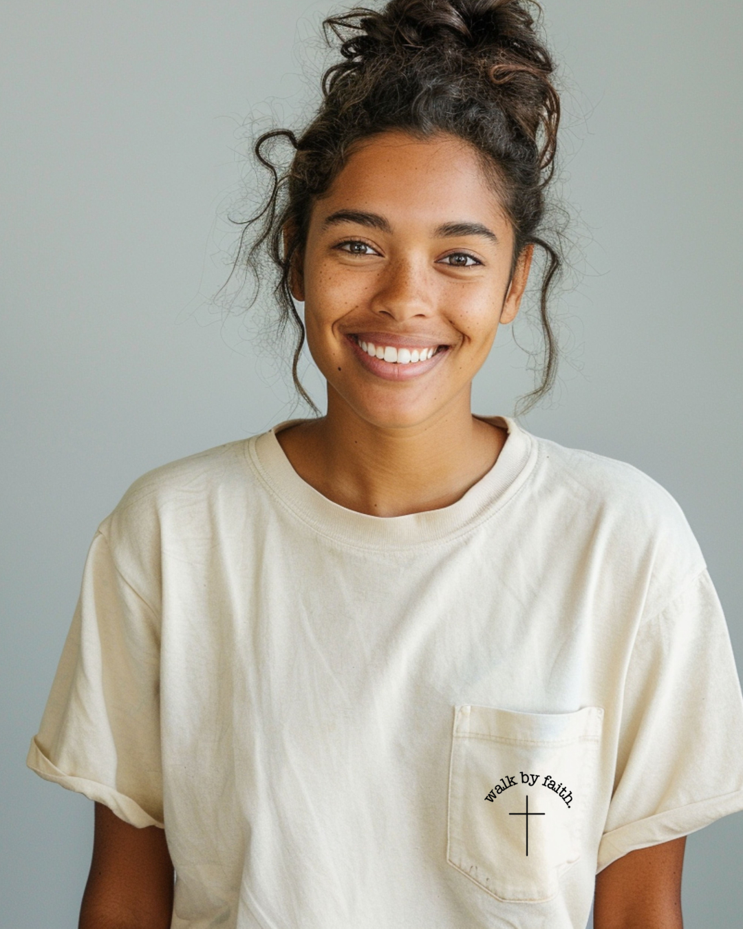 Walk by Faith Pocket Tee - Women's Relaxed Heavyweight Cotton