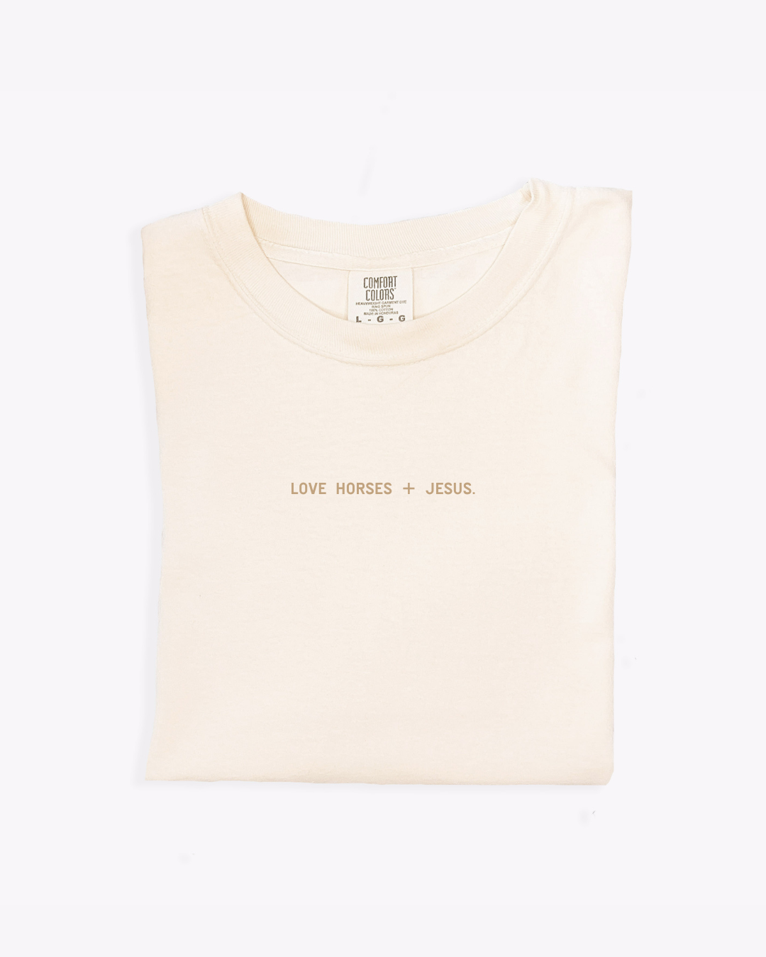 Love Horses + Jesus graphic unisex tee in Pepper or Cream colorway