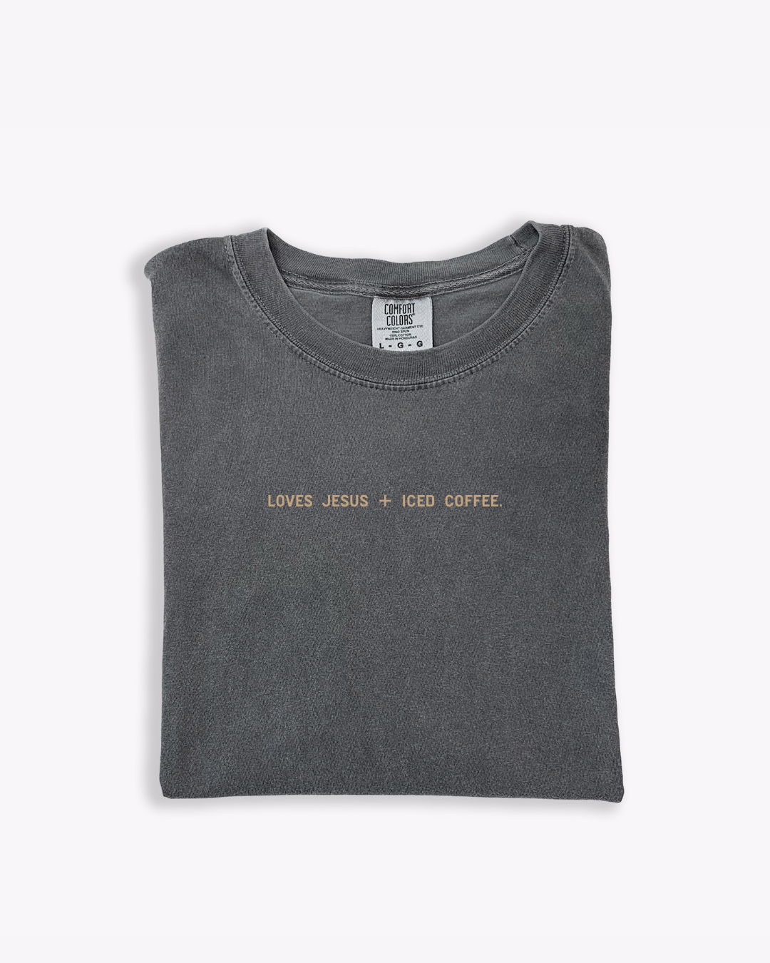 Loves Jesus + Iced Coffee Graphic T-Shirt