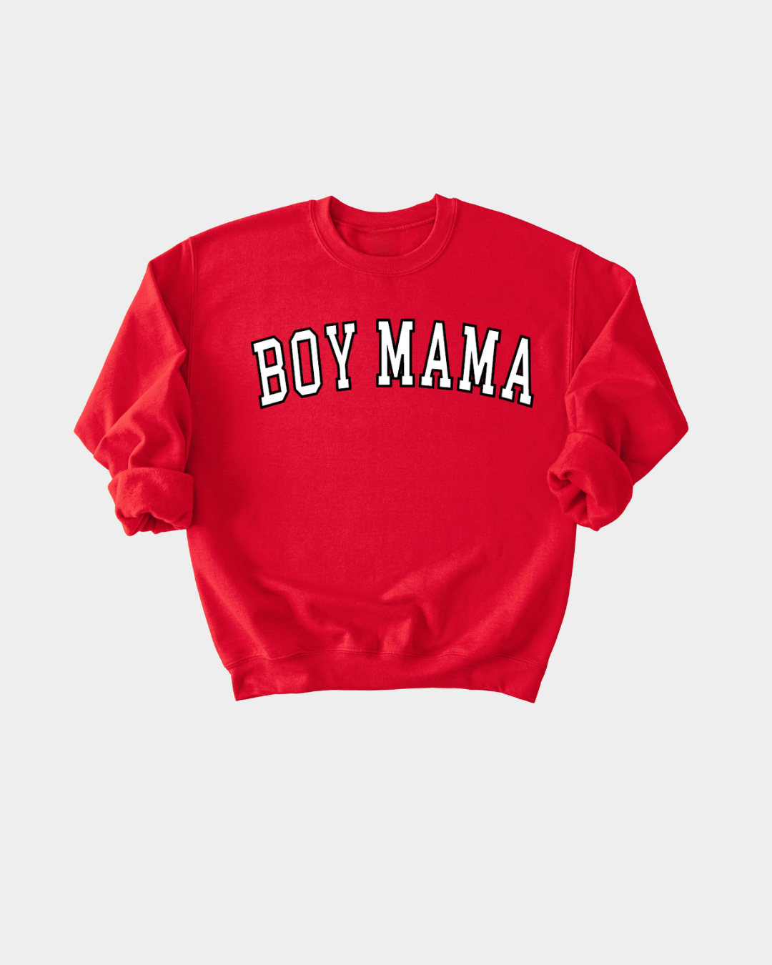 Boy Mama Varsity Pullover Sweatshirt in Dark Brown & Heather Grey