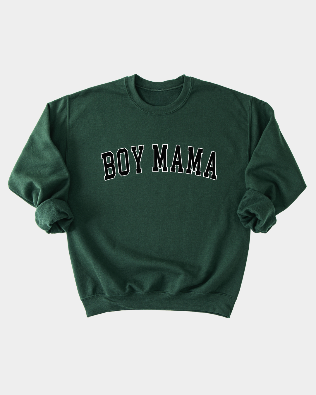 Boy Mama Varsity Pullover Sweatshirt in Dark Brown & Heather Grey