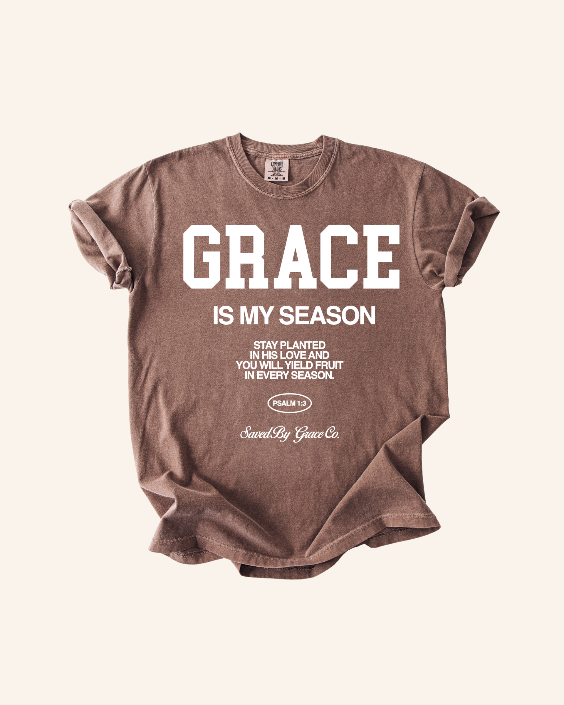 Grace is my Season graphic unisex cotton t-shirt in a comfortable, relaxed fit.