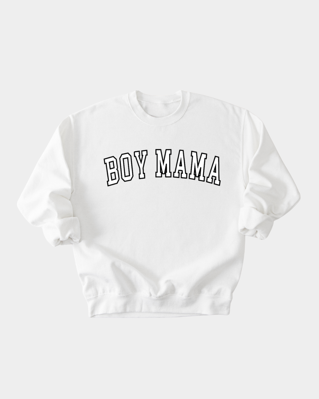 Boy Mama Varsity Pullover Sweatshirt in Dark Brown & Heather Grey
