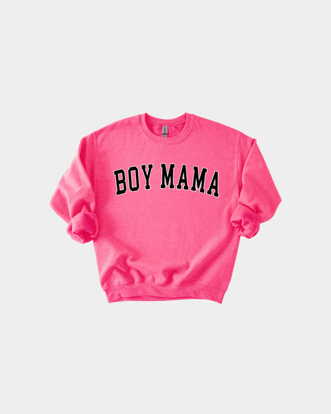 Boy Mama Varsity Pullover Sweatshirt in Dark Brown & Heather Grey