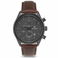 Chrono S2 40mm chronograph watch in gunmetal with walnut wood detailing.