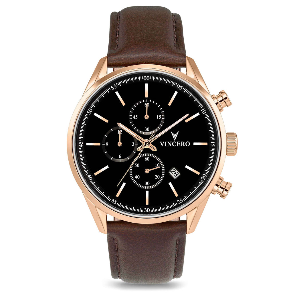 Vincero Collective Chrono S2 40mm watch in rose gold with a minimalist dial design
