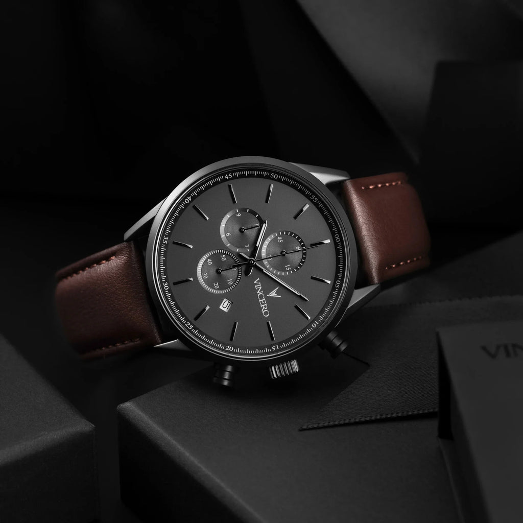 Chrono S2 Watch: Gunmetal Case with Walnut Wood Detail 43mm