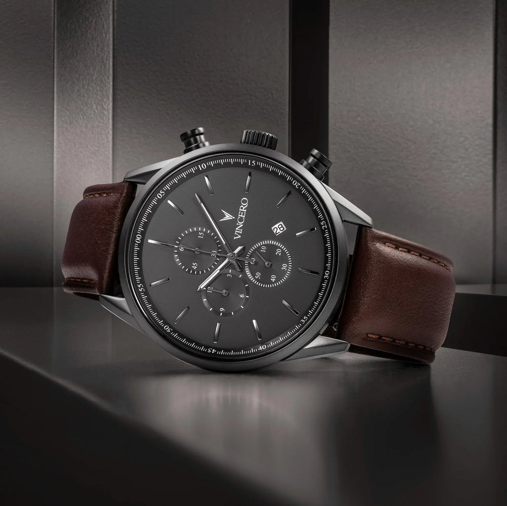 Chrono S2 Watch: Gunmetal Case with Walnut Wood Detail 43mm
