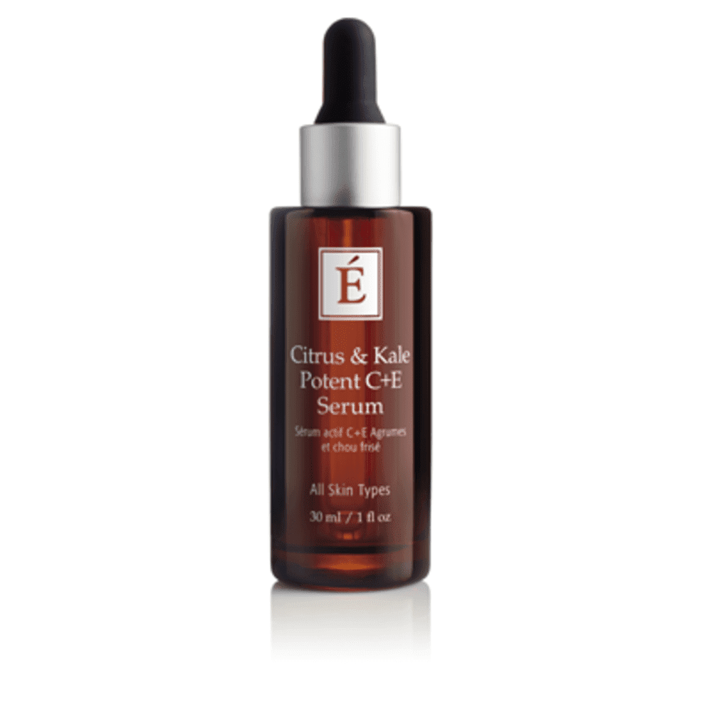 Eminence Citrus & Kale Potent C+E Serum in brown and silver packaging.