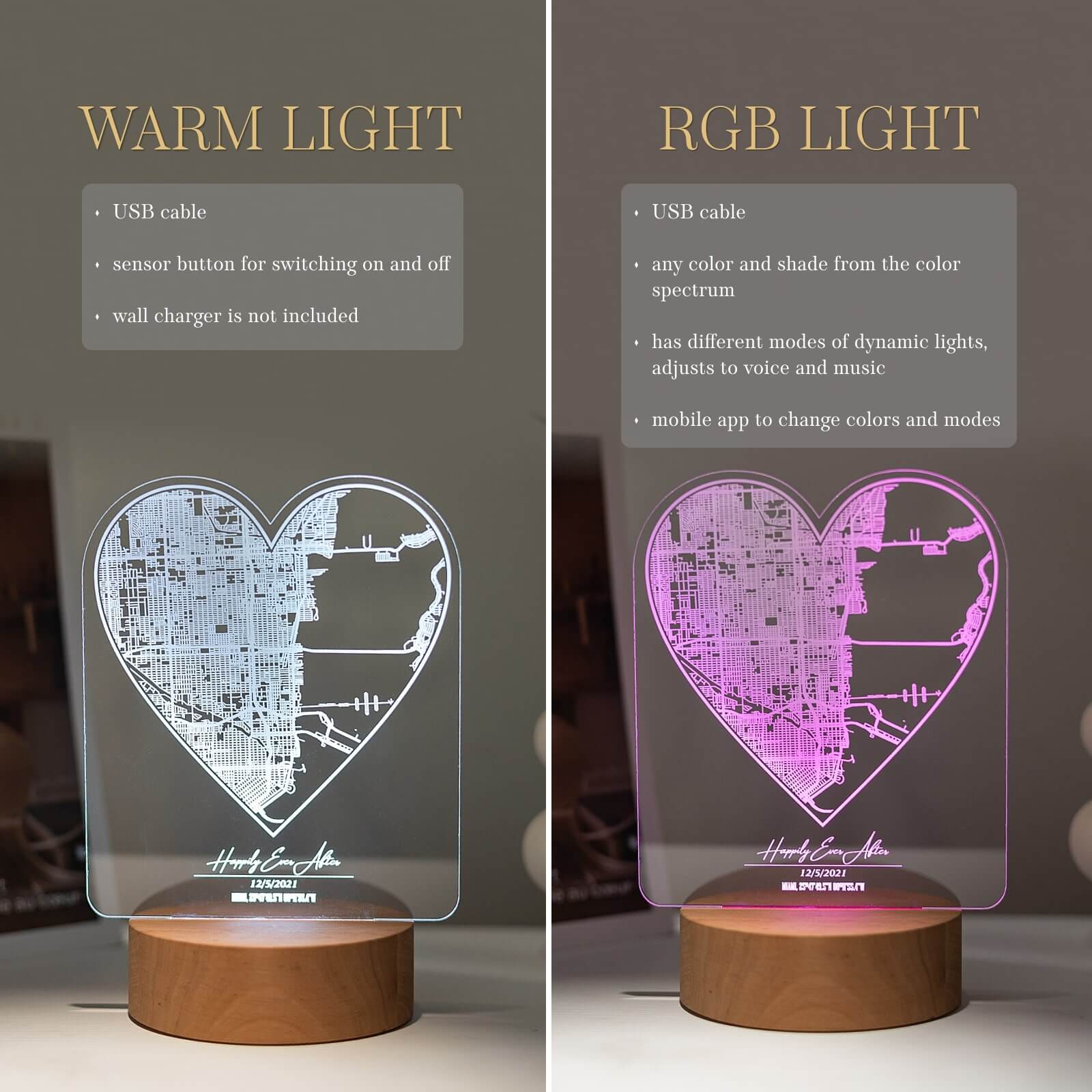 City Map Light Stand: Personalized Urban Night Light Decor