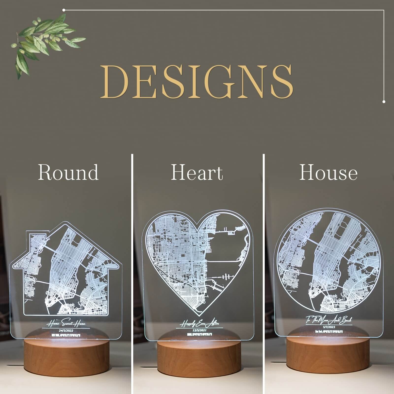 City Map Light Stand: Personalized Urban Night Light Decor