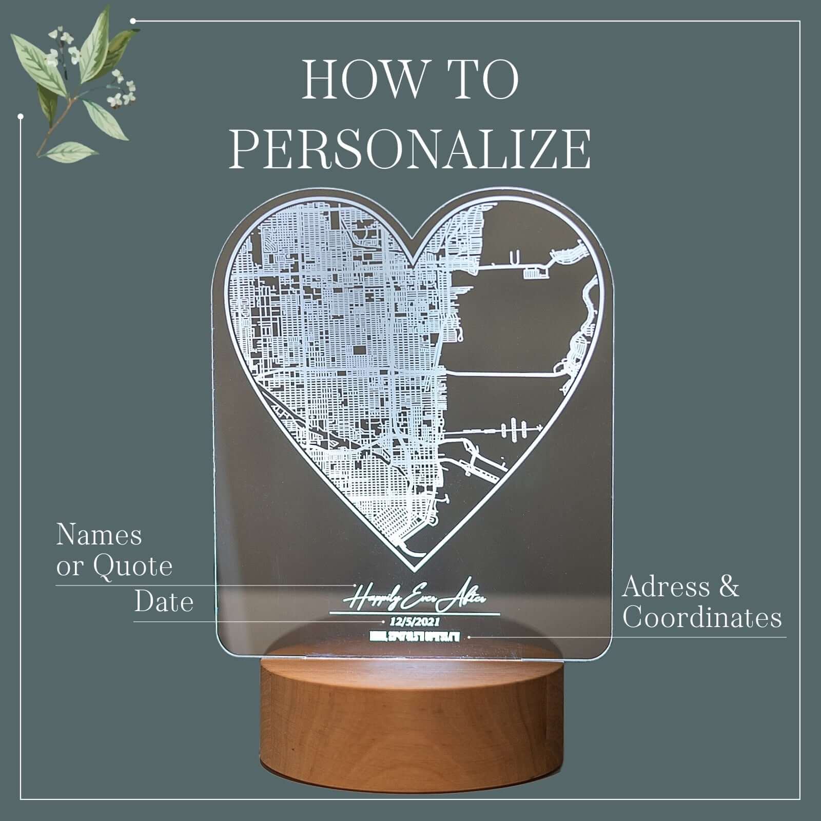 City Map Light Stand: Personalized Urban Night Light Decor