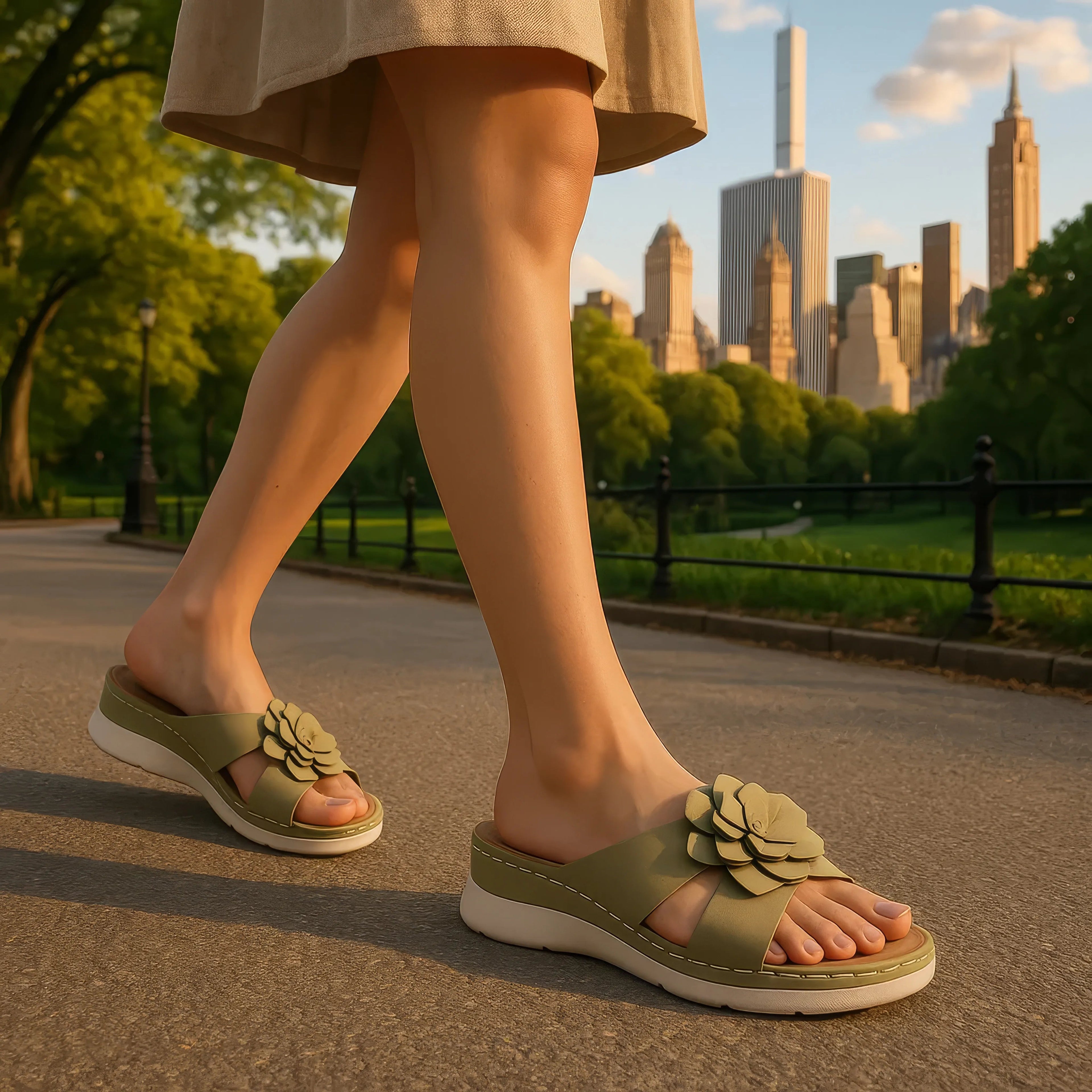 Women's Claire White Cushioned Footbed Sandals