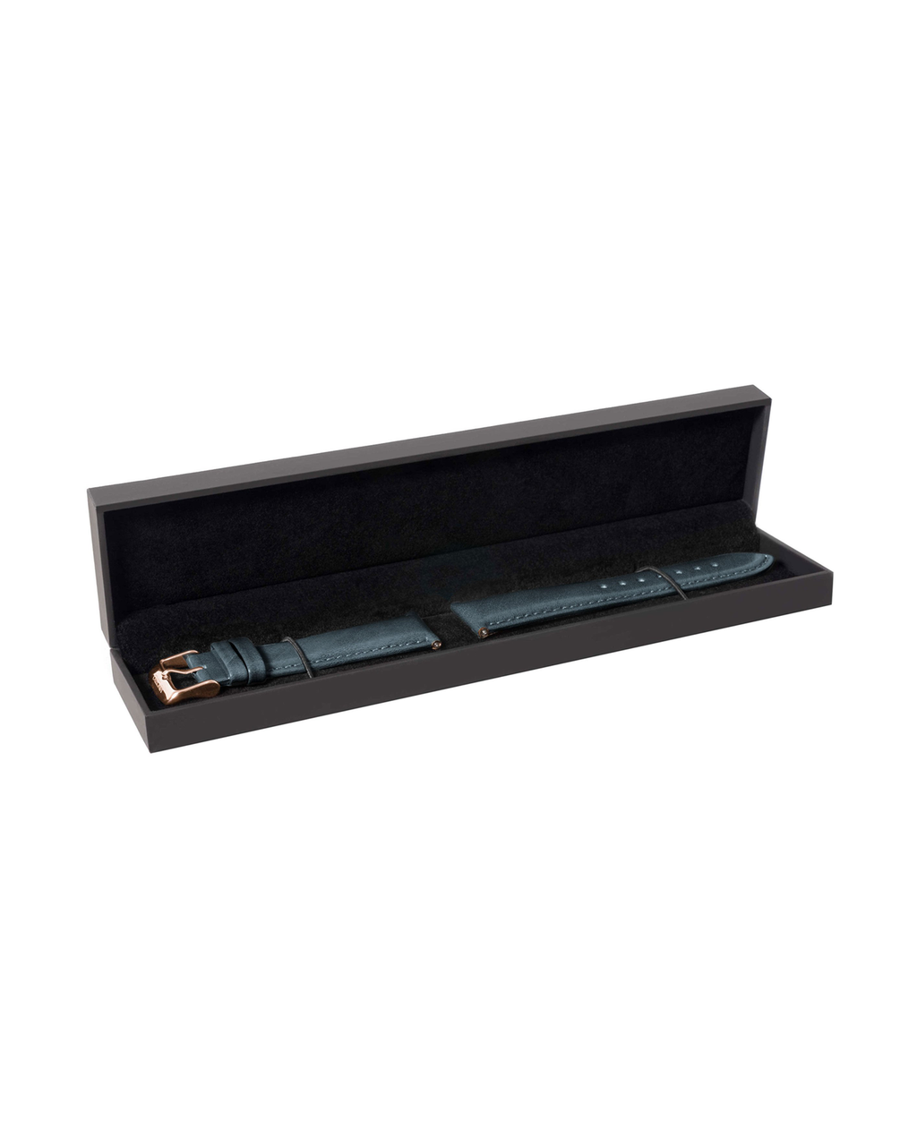 Classic 22mm Slate Blue Top-Grain Italian Leather Watch Strap