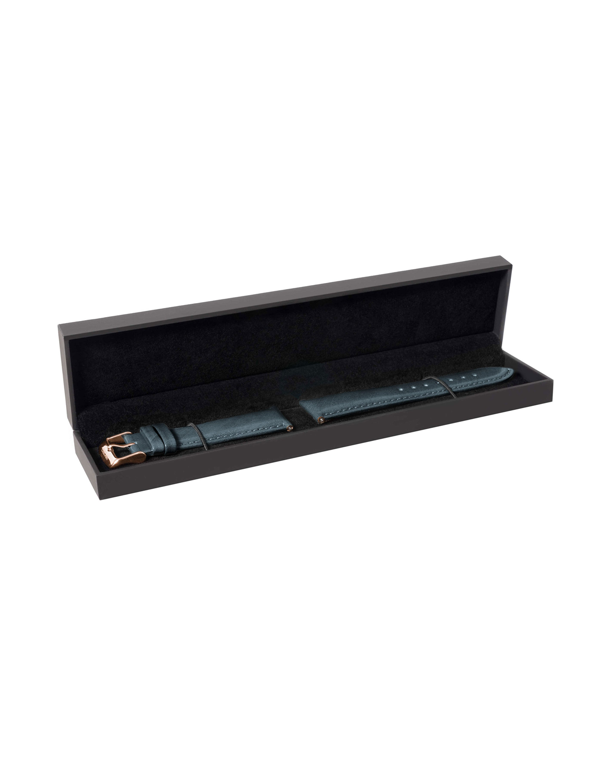 Classic 22mm Slate Blue Top-Grain Italian Leather Watch Strap