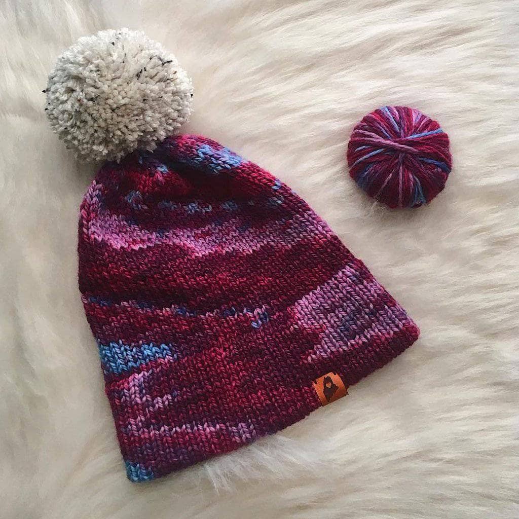 Classic Double Brim Knit Hat Pattern with Pom Pom - Unisex DIY