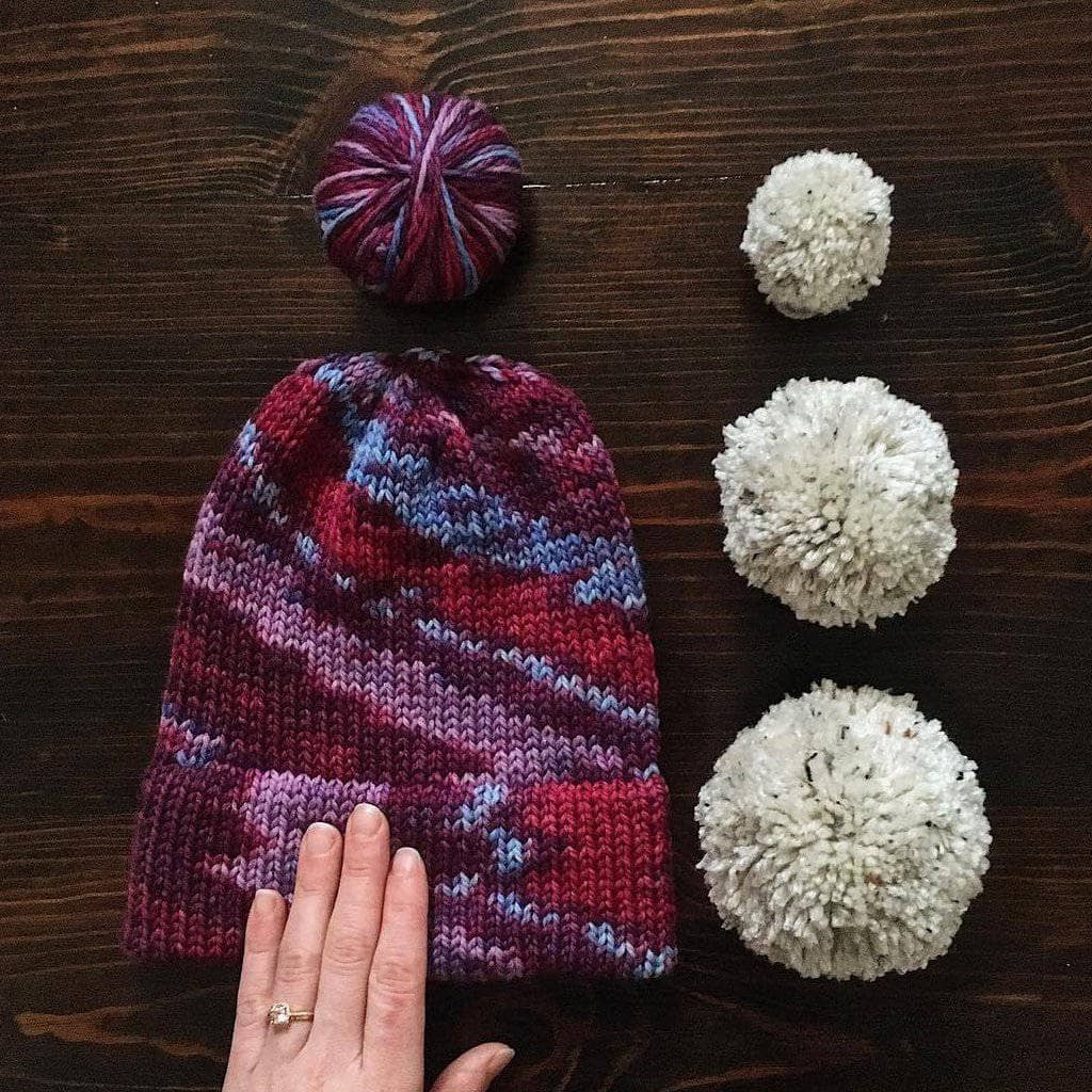 Classic Double Brim Knit Hat Pattern with Pom Pom - Unisex DIY