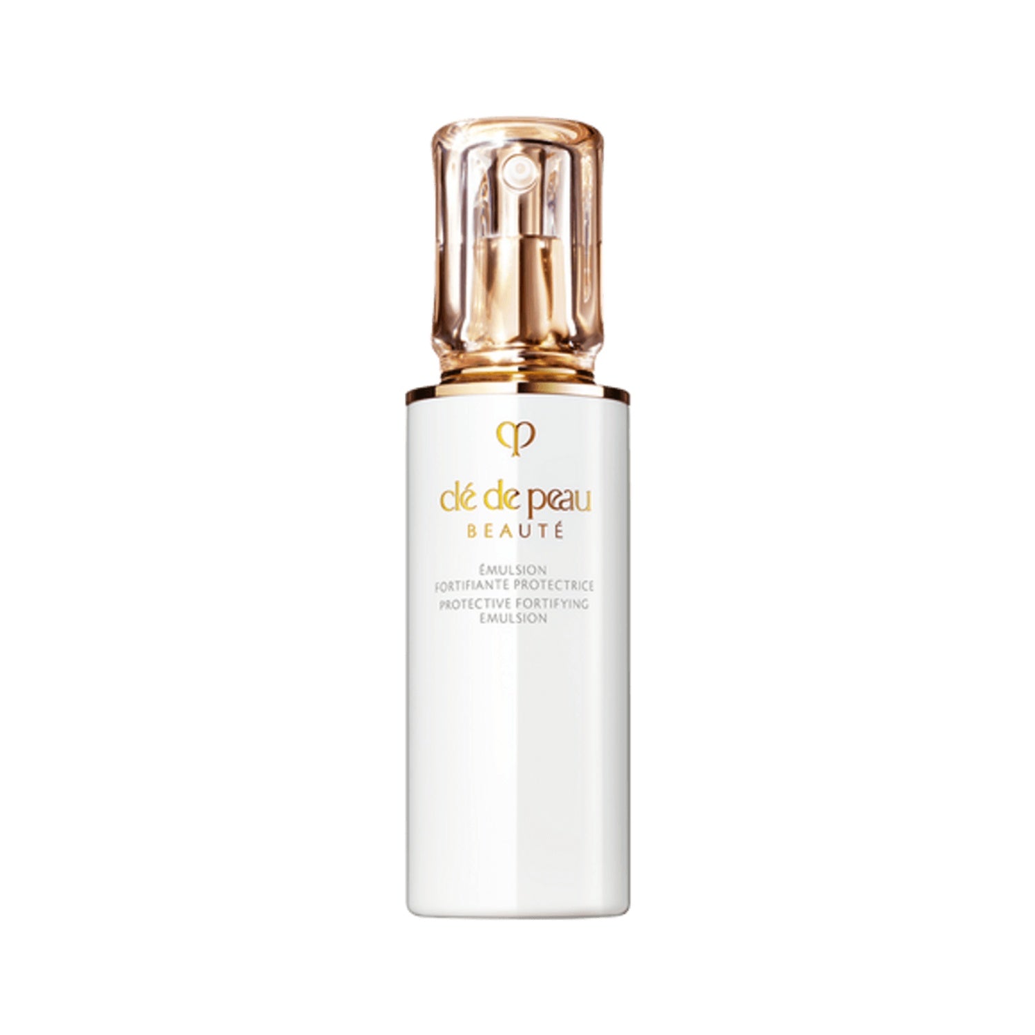 Clé de Peau Beauté Protective Fortifying Emulsion SPF 25 in white and gold packaging