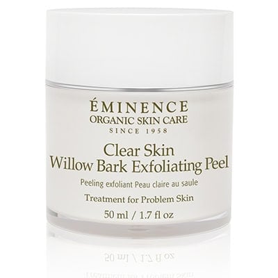 Clear Skin Willow Bark Exfoliating Peel jar with white and gold minimalist packaging