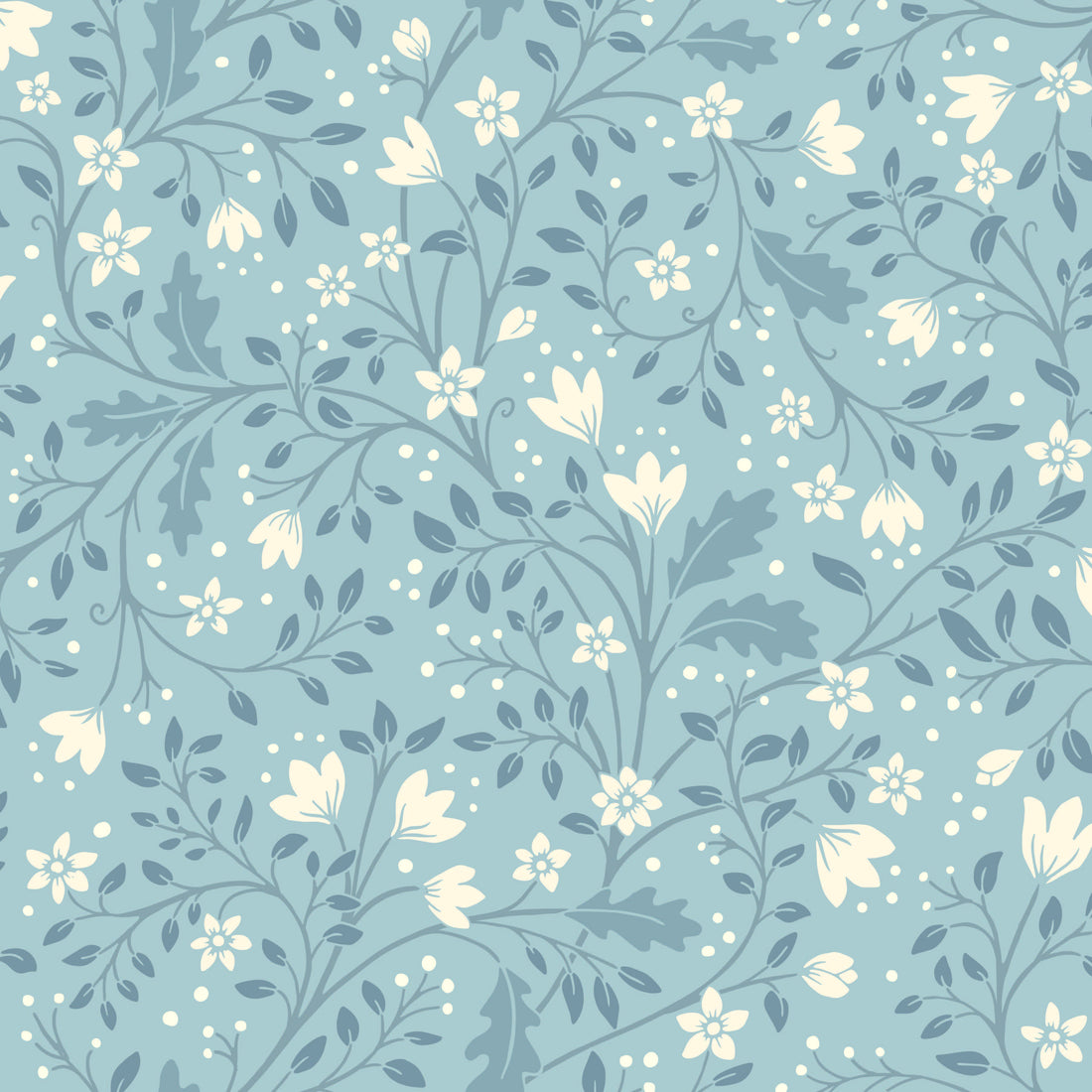 Clematis Botanical Peel and Stick Wallpaper by Anna Black Creative