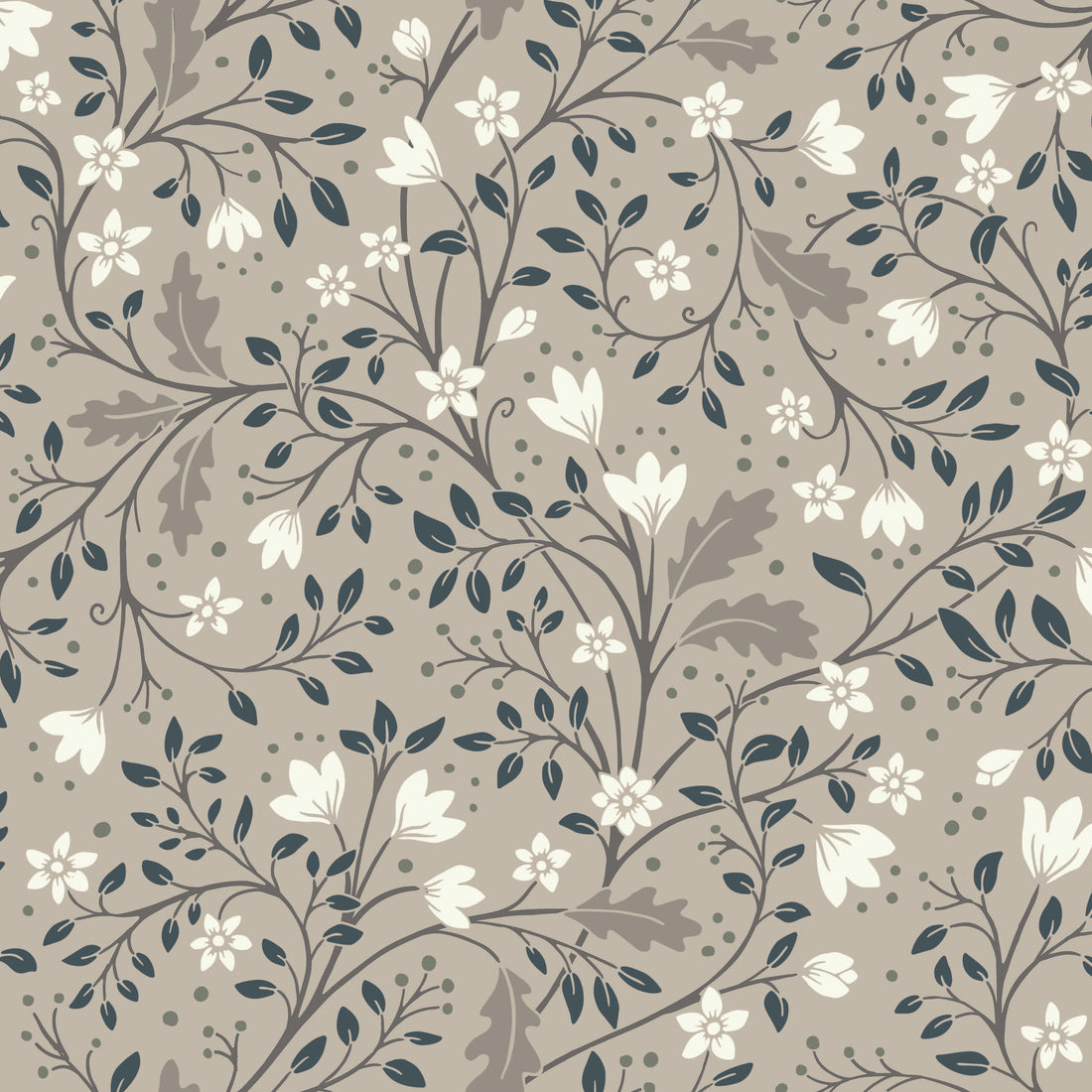 Clematis Botanical Peel and Stick Wallpaper by Anna Black Creative