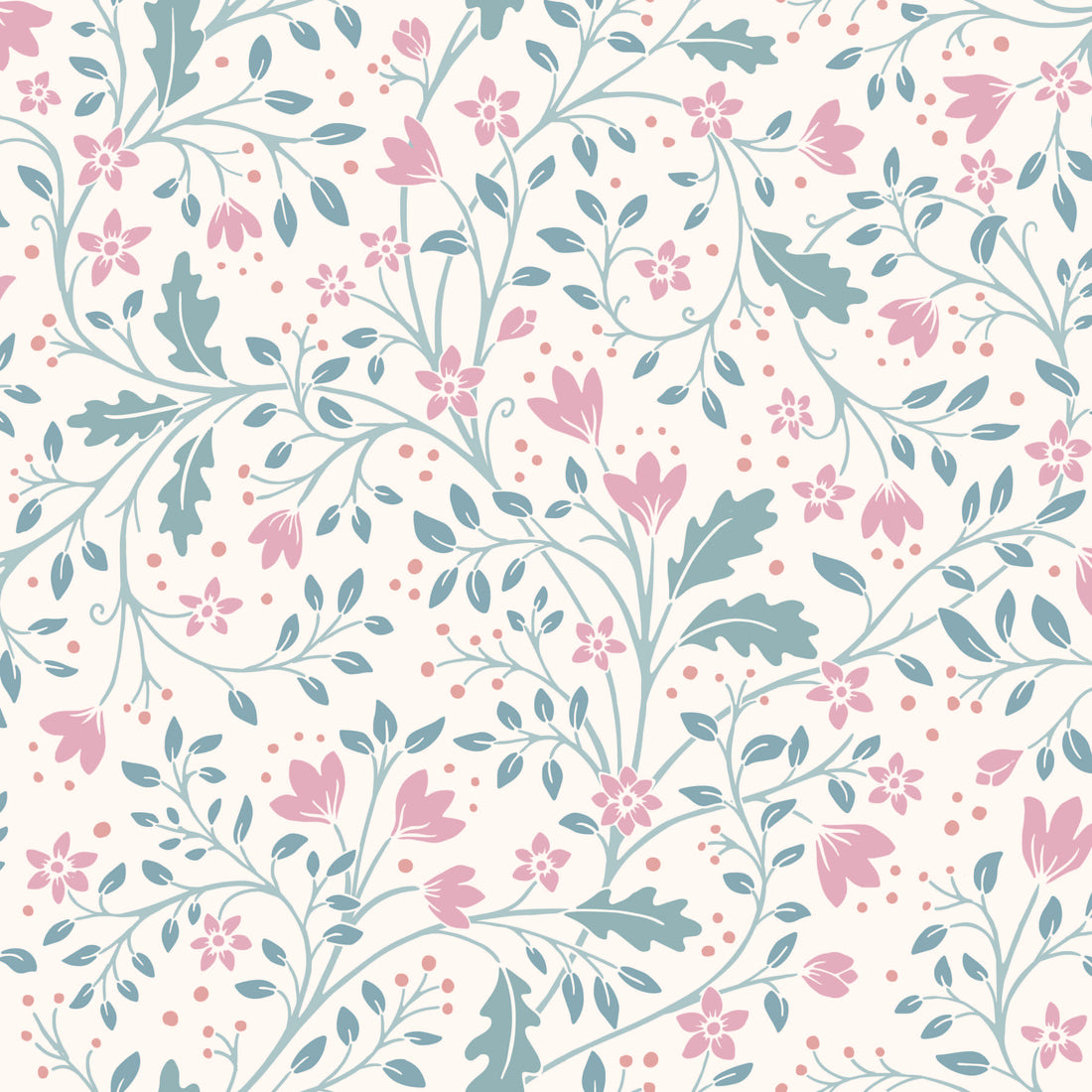 Clematis Botanical Peel and Stick Wallpaper by Anna Black Creative