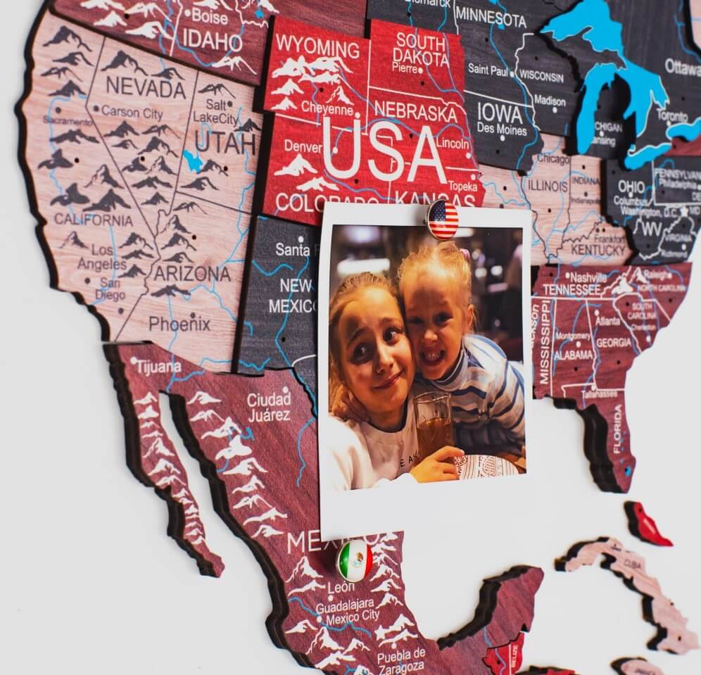 3D Wooden World Map Wall Art - Multicolored Geographic Decor