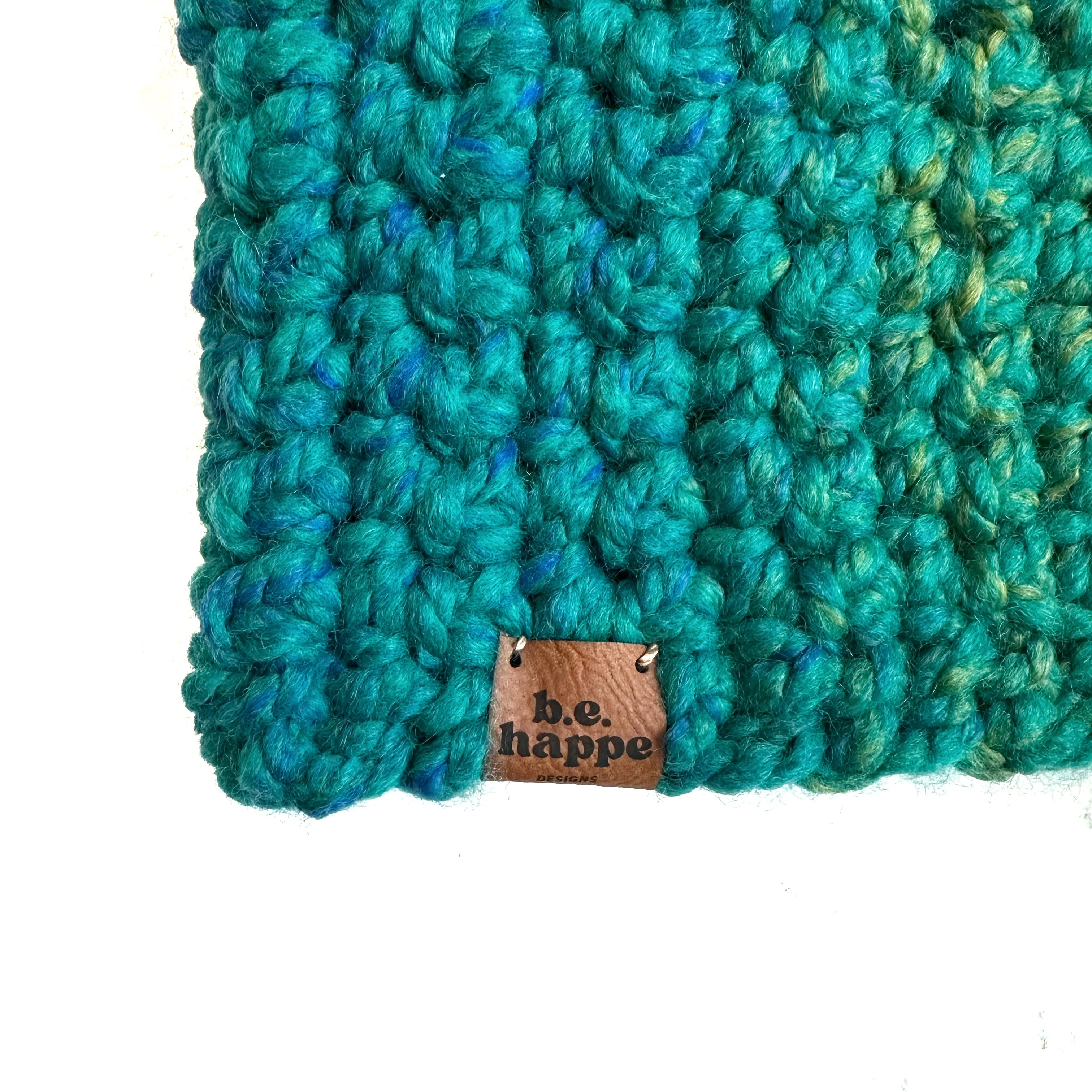 Crochet Slouch Hat | Teal Slouchy Beanie