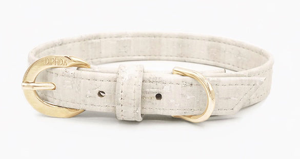 Cloud White Cork Leather Collar