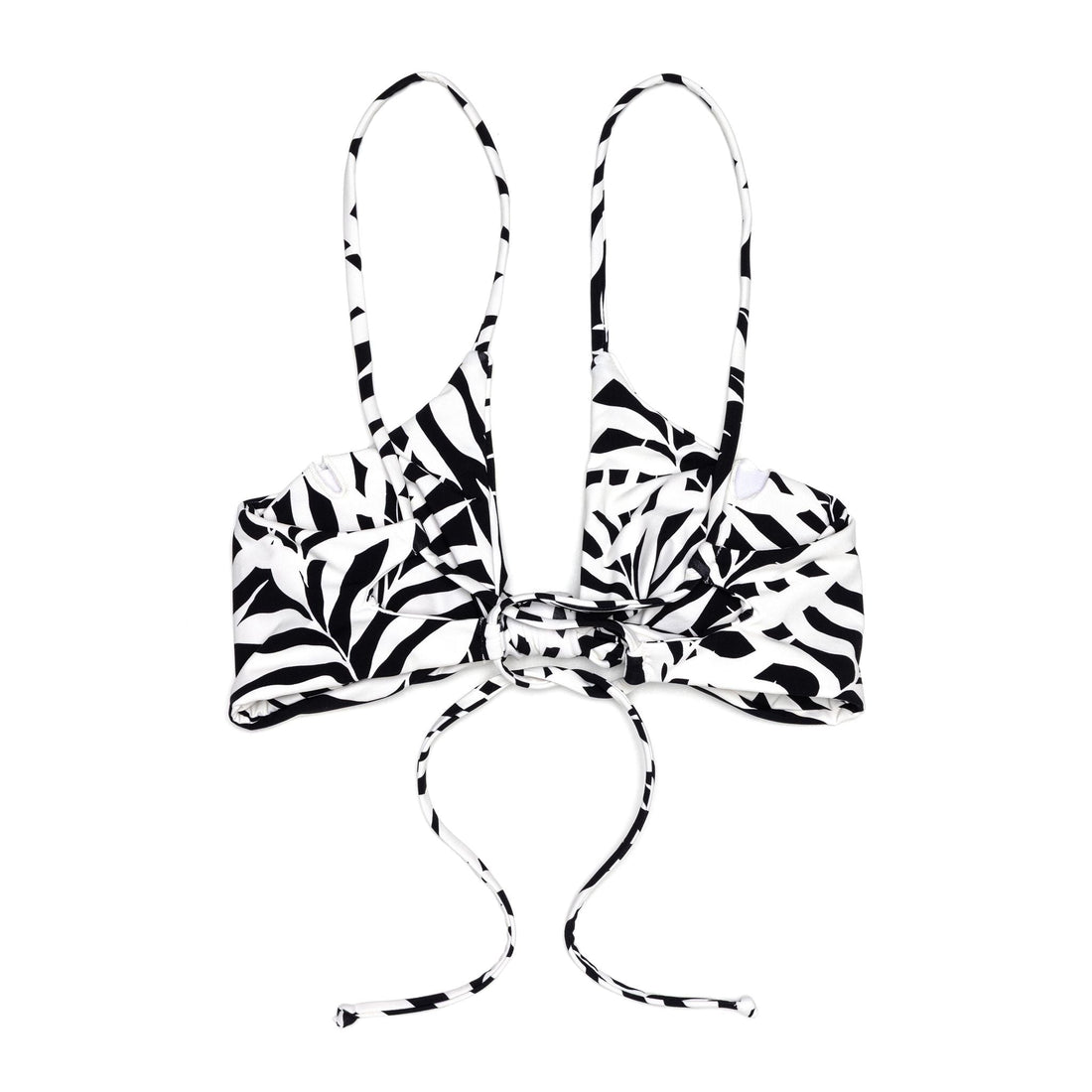 Cobain Jesse Top knot-front bikini in black and white abstract print