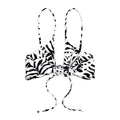 Cobain Jesse Top knot-front bikini in black and white abstract print