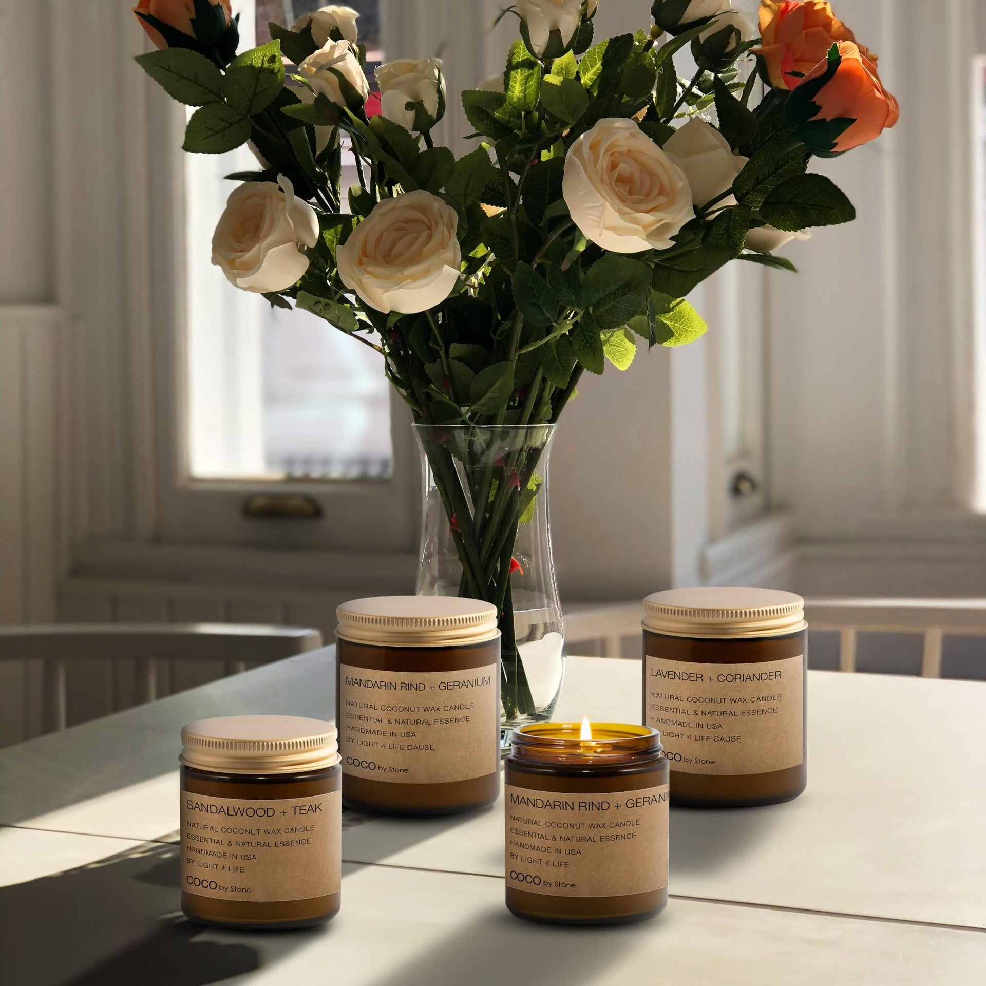 3.5oz Grapefruit + Pomelo Natural Coconut Apricot Wax Candle