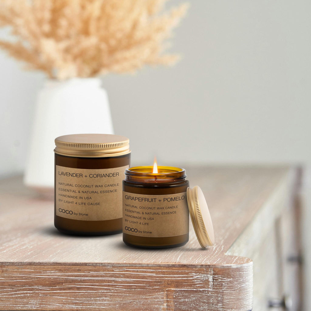 7.2oz Lavender + Coriander Natural Coconut Apricot Wax Candle