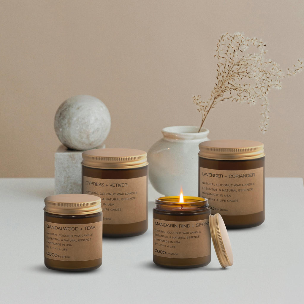 3.5oz Eucalyptus + Tea Tree Natural Coconut Apricot Wax Candle