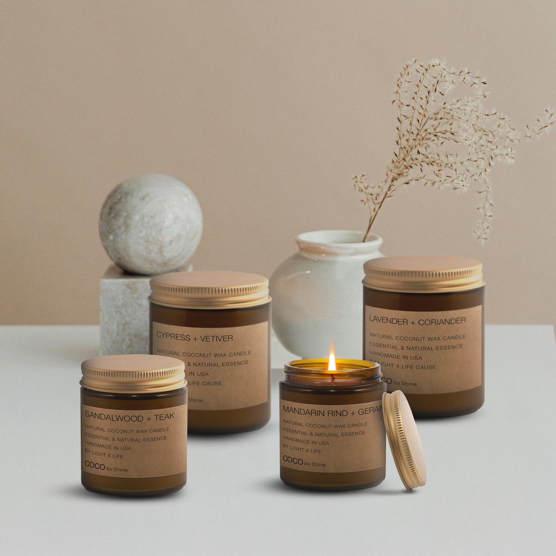 7.2oz Lavender + Coriander Natural Coconut Apricot Wax Candle