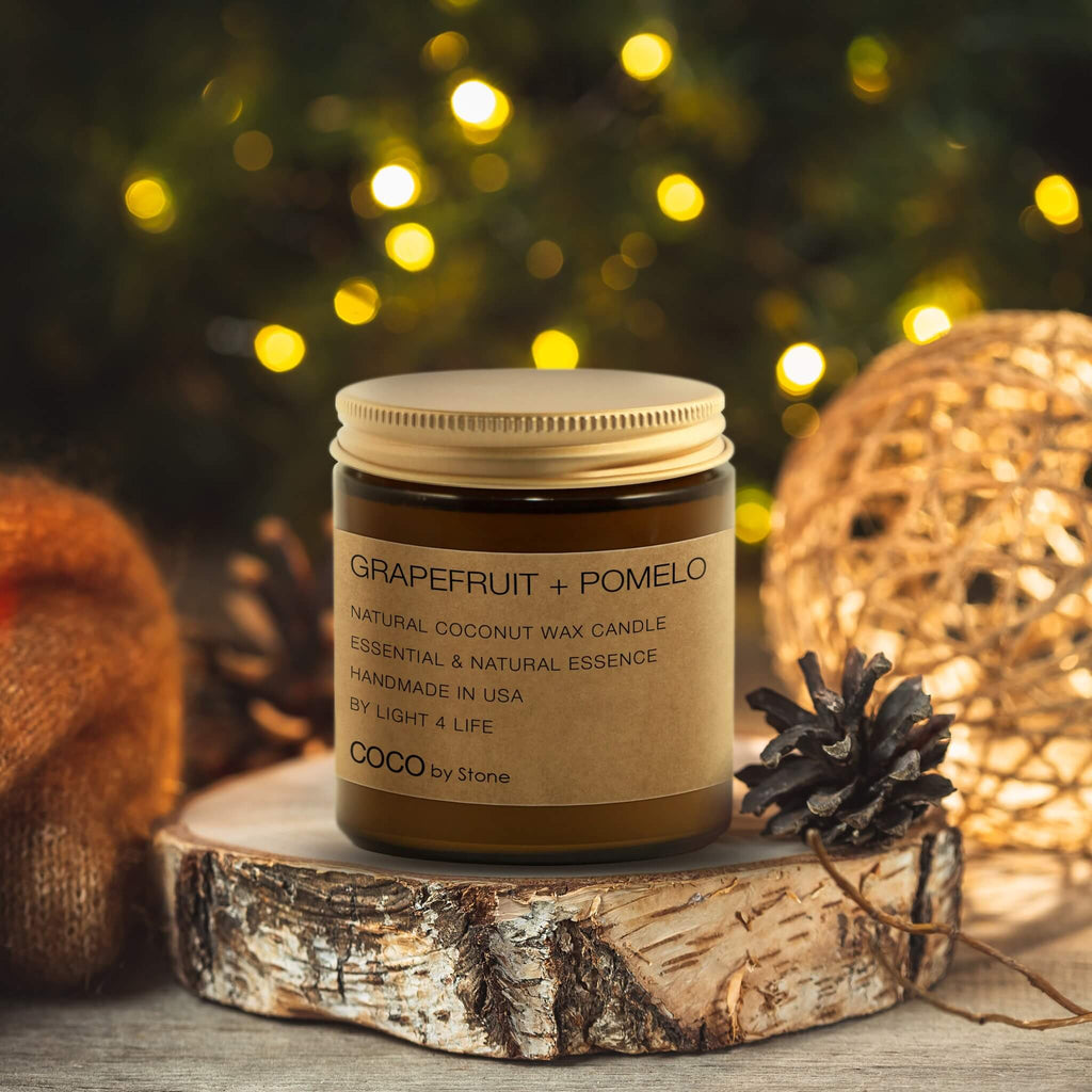 3.5oz Grapefruit + Pomelo Natural Coconut Apricot Wax Candle